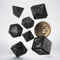 Q-Workshop The Witcher Dice Set: Geralt – The Silver Sword – black with silver RPG dice – Flip Tap Win TCG, Saline MI